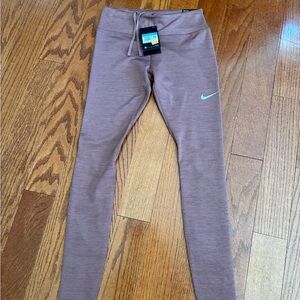 Nike Kids Mauve-Pink Leggings with Mint Swoosh